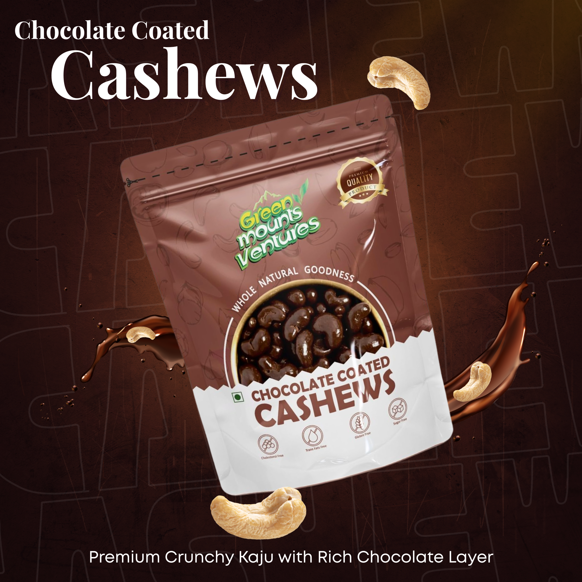 Premium Chocolate Coated Cashews – Crunchy & Decadent