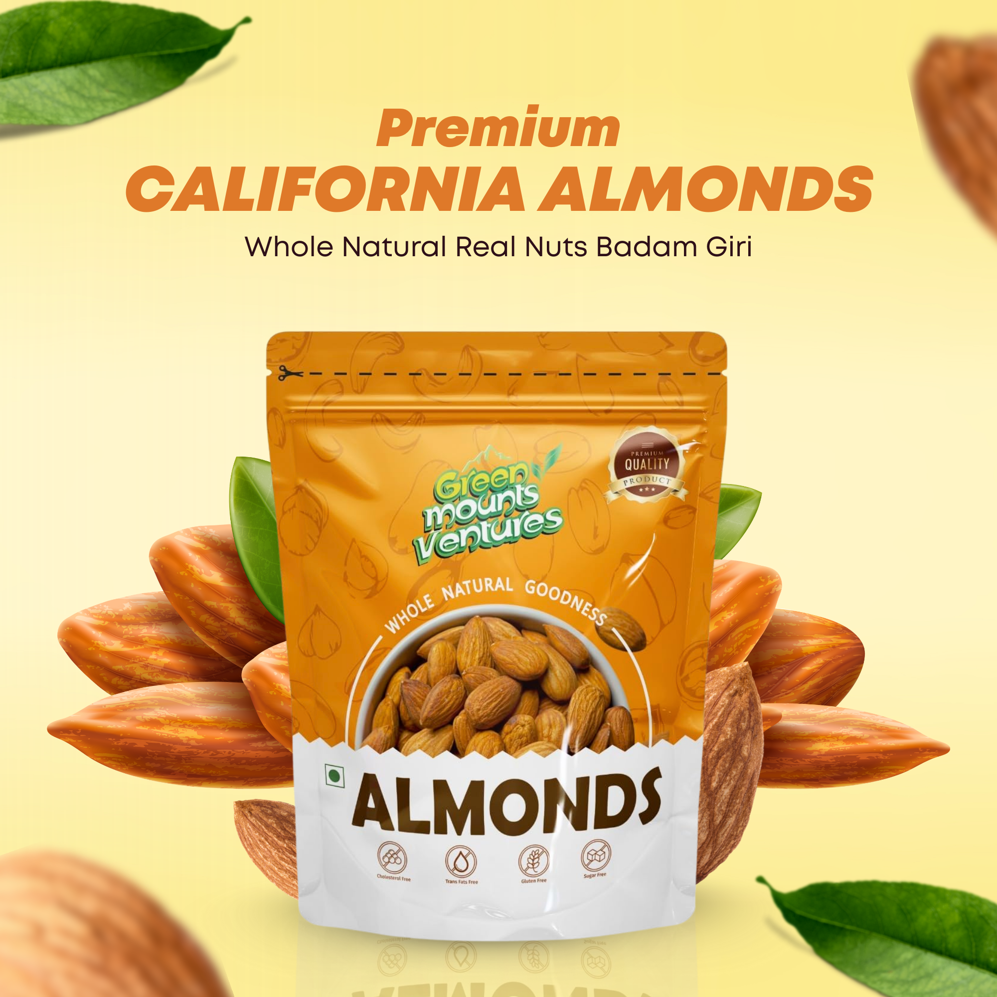Organic Premium California Almonds – Protein & Fiber Rich