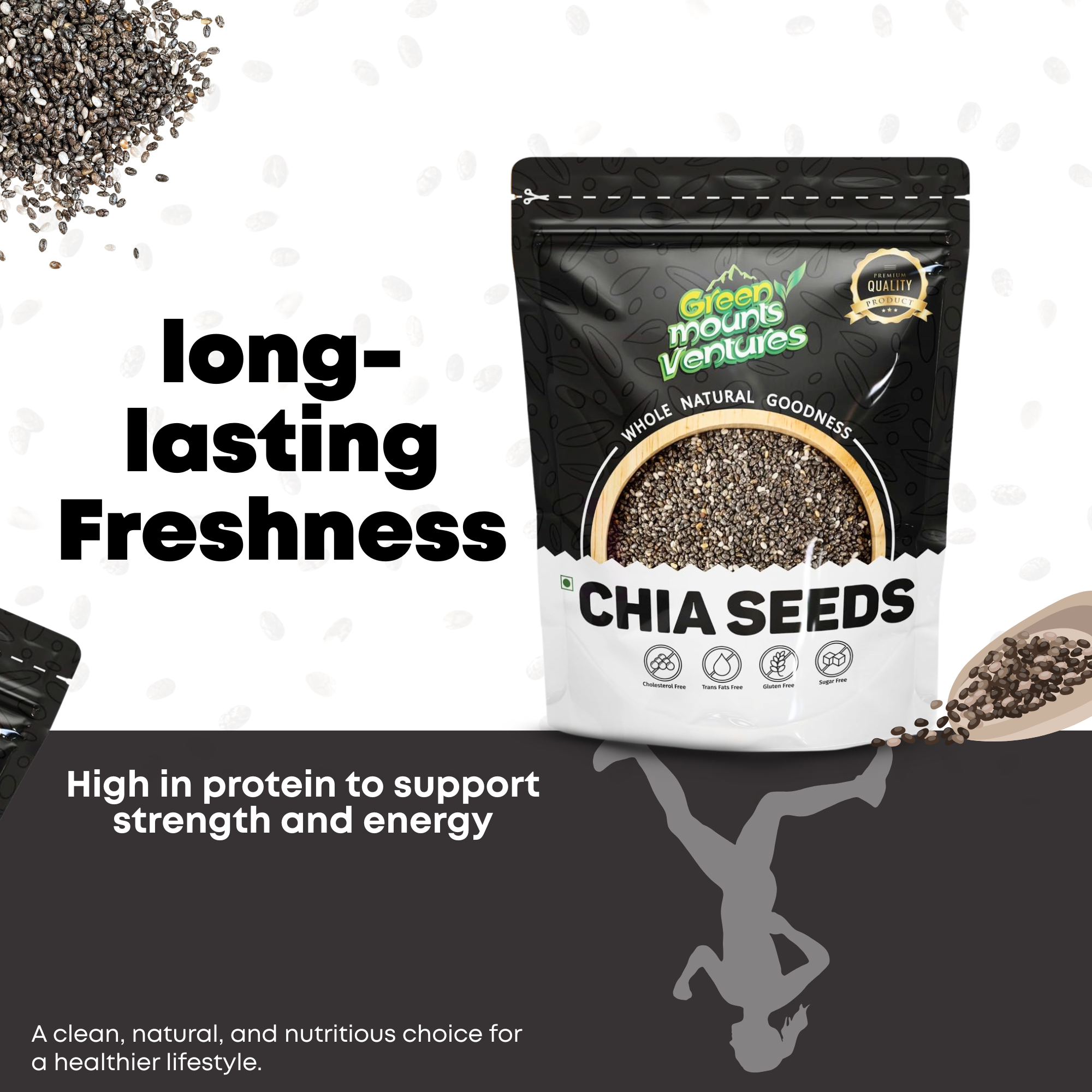 Organic Chia Seeds – Rich in Omega-3 & Fiber