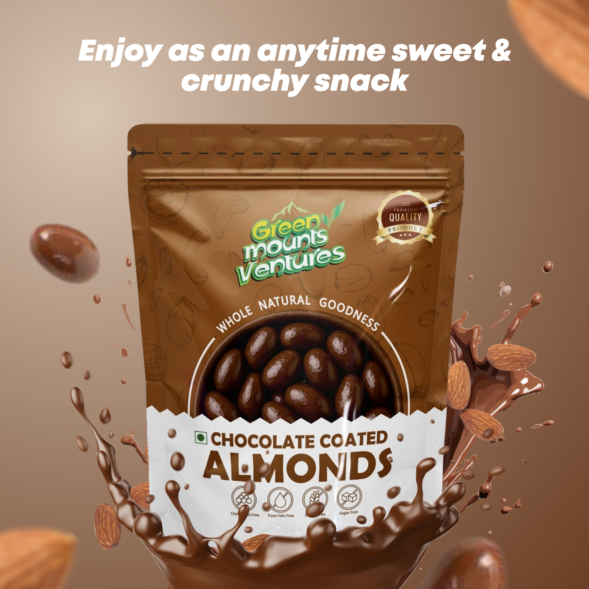 Premium Chocolate Coated Almonds – Crunchy & Decadent