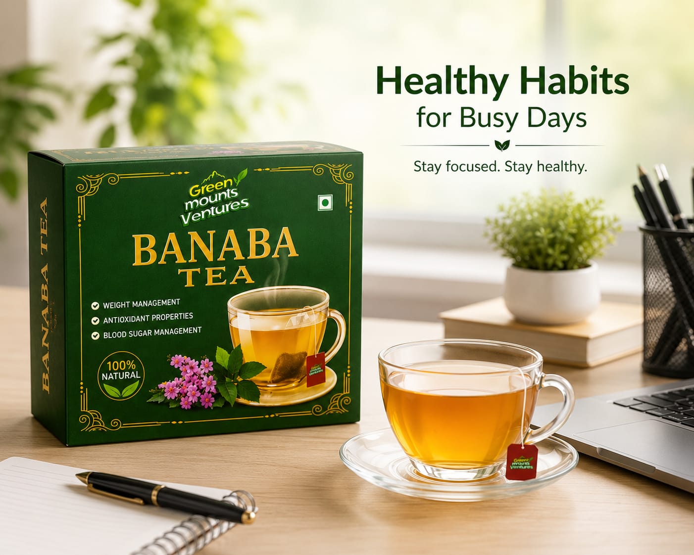 Premium Banaba Tea – 100% Natural Herbal Tea (100 -140 cups)