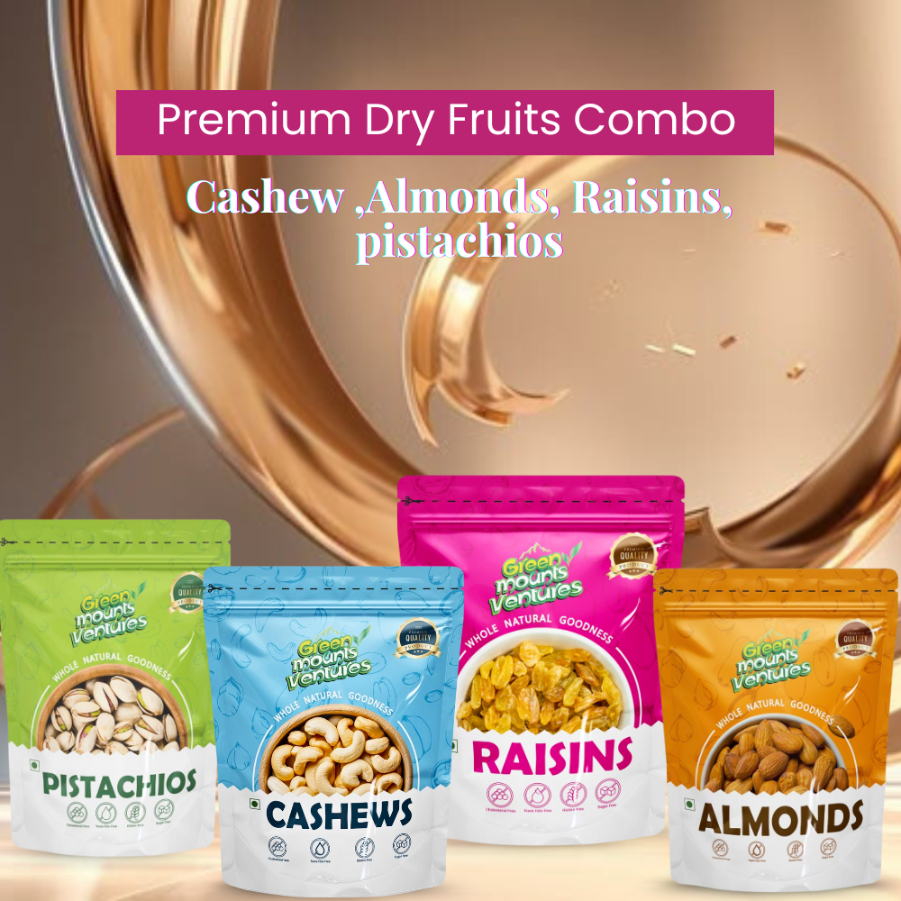 Premium Dry Fruits Combo (250g Each) | Cashews, Pistachios, Almonds & Raisins